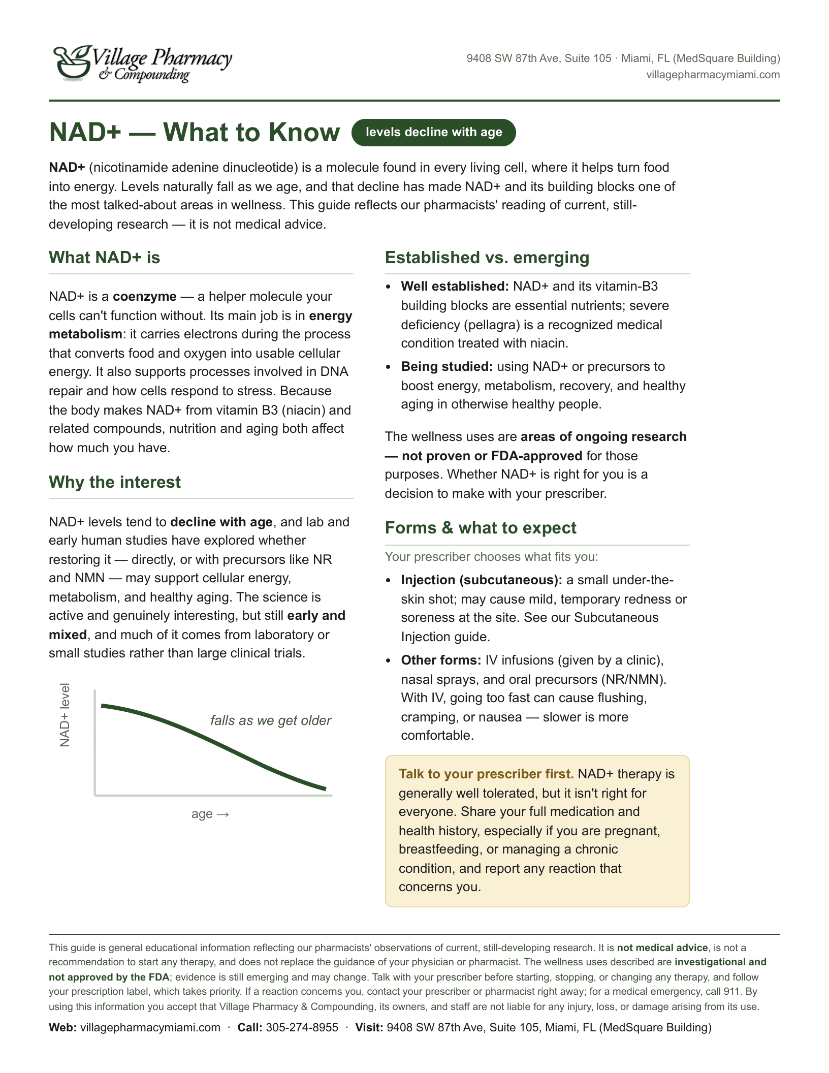 NAD+ — printable PDF preview
